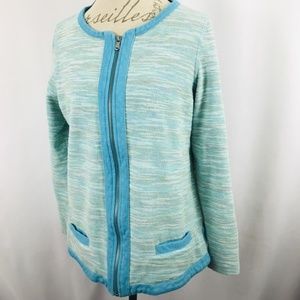 Coldwater Creek  Zip Sweater  100% cotton Large